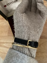 Image 7 of RARE Vintage Black Genuine Leather Watch Citizen- New in Box with tag 🏷️ 