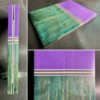 Image 1 of Purple Micarta & Curly Redwood Segmented Knife Scales