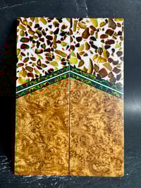 Image 2 of Baltic Amber & Amboyna Burl Segmented Knife Scales