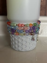 Image 2 of Sunrise Spiral Pastel Owl Tumbler Bracelet Stack