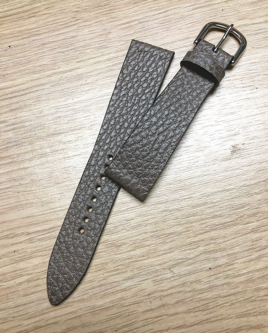 Taupe Grained Calfskin Watch Strap