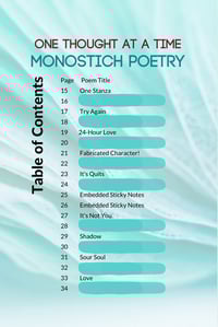 Image 4 of **FULL COLOR** Interactive "One Thought at a Time - Monostich Poetry" Book