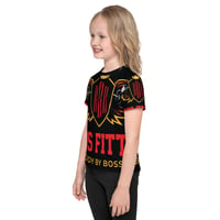 Image 1 of BossFitted Black and Res Kids Crew Neck T-shirt
