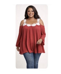 Image 1 of New 4X SHEIN Open shoulder long sleeve top #261*9