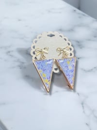 Triangular Gold Plated Floral Earrings