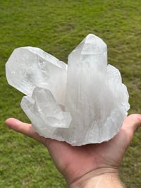 Image 15 of Natural Etched Faced Clear Quartz Points Cluster #2187