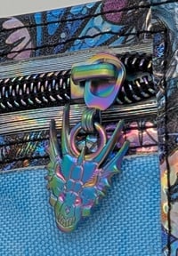 Image 5 of Handmade Holographic Dragon Trifold Wallet - Rainbow Hardware