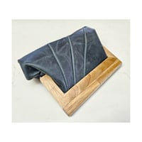 Image 4 of *NEW* Denim Leather & Timber Clutch