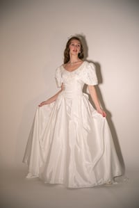 Image 1 of 1980s Satin Princess Gown
