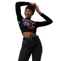 Image 4 of Recycled long-sleeve crop top