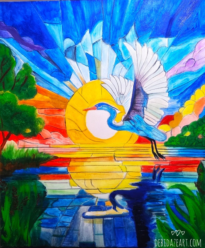 Image of STAY oil on linen original painting D.Day debidazeart decor