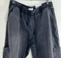 Image 4 of SONOMA black washed out elastic waist jogger pants 