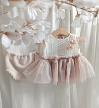 Image 1 of Sitter girls set April | size 9-12 months | old rose | cream | cake smash