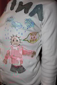 Image 2 of ZIP UP JACKET ENFANCE WHITE « TROP LA RAGE » 