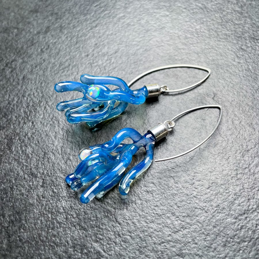 Image of Blue Jelly With Opal Dangles