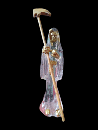 Image 1 of Clear money Santa Muerte Statue 