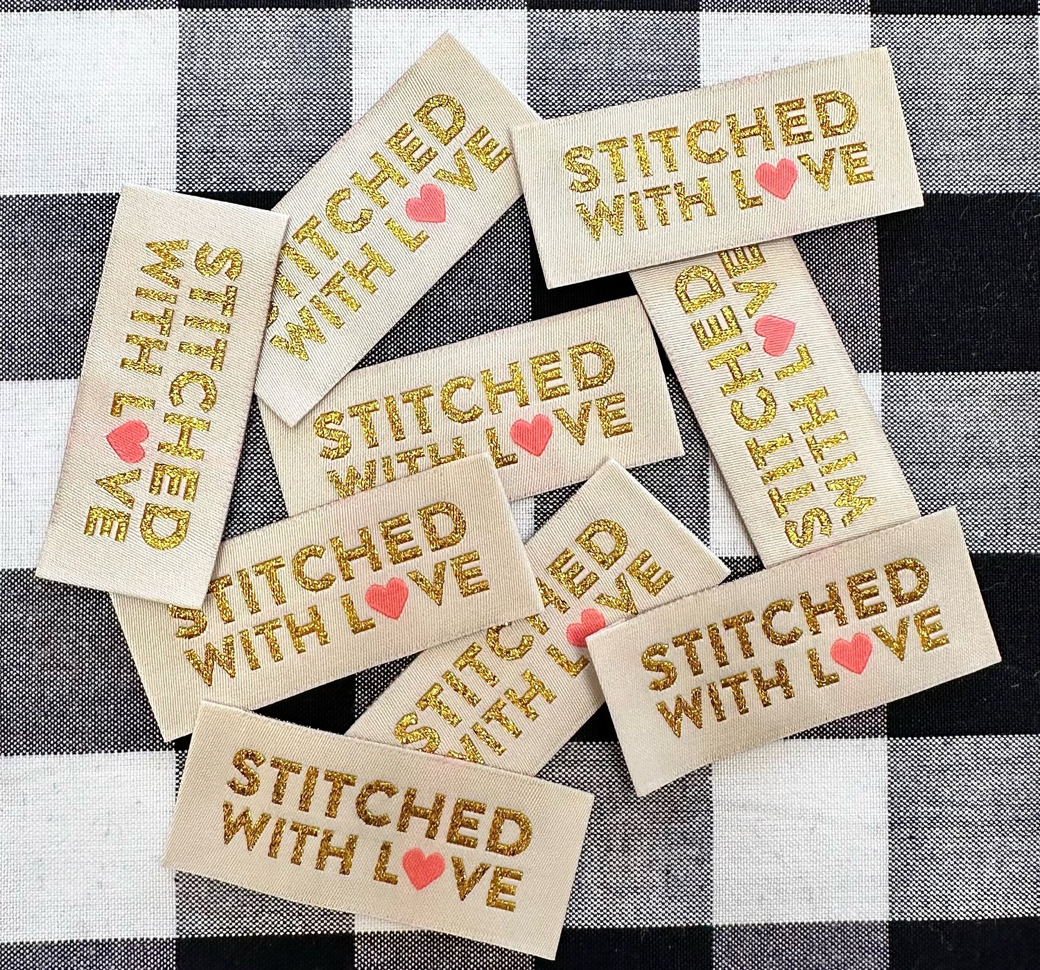 Image of Sarah Hearts Woven Tags - Love