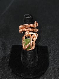 Adjustable Green Diopside Ring, Tanzania