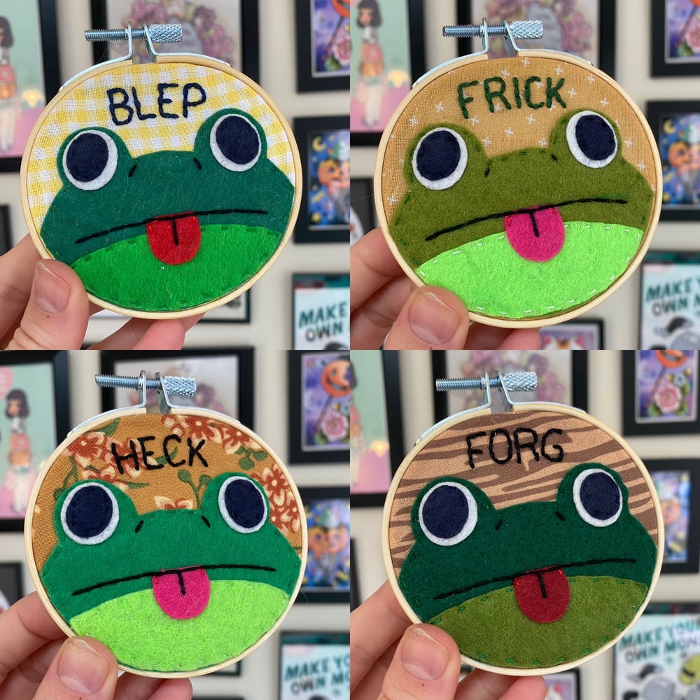 Frog embroidery hoops