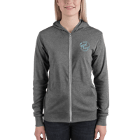 Image 2 of Women's Zip-Up Hoodie - Light Blue Logo