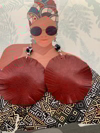 Fringe Edge Leather Earrings 