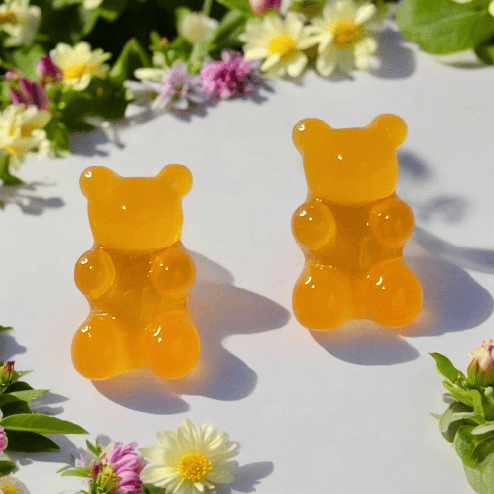 Image of Orange Bear Stud Earrings