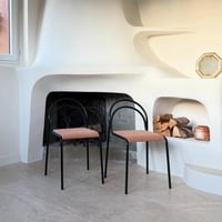 Image 4 of Paire de chaises italiennes métal noir 