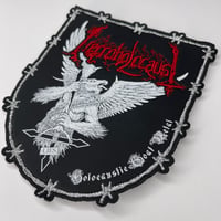 Image 2 of Necroholocaust - Holocaustic Goat Metal Embroidery On Carved Faux Leather Patch