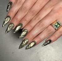 Image 1 of MATTE VEINS PRESS-ON NAIL WEAR SET - MADE TO ORDER