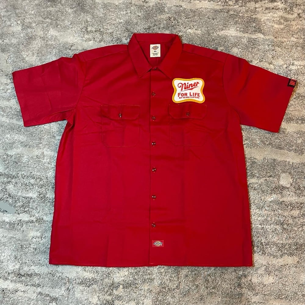 Image of Niner For Life Dickies Work Shirt (red)