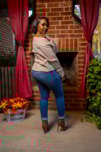 Image 4 of Off Shoulder Button Down Sweater