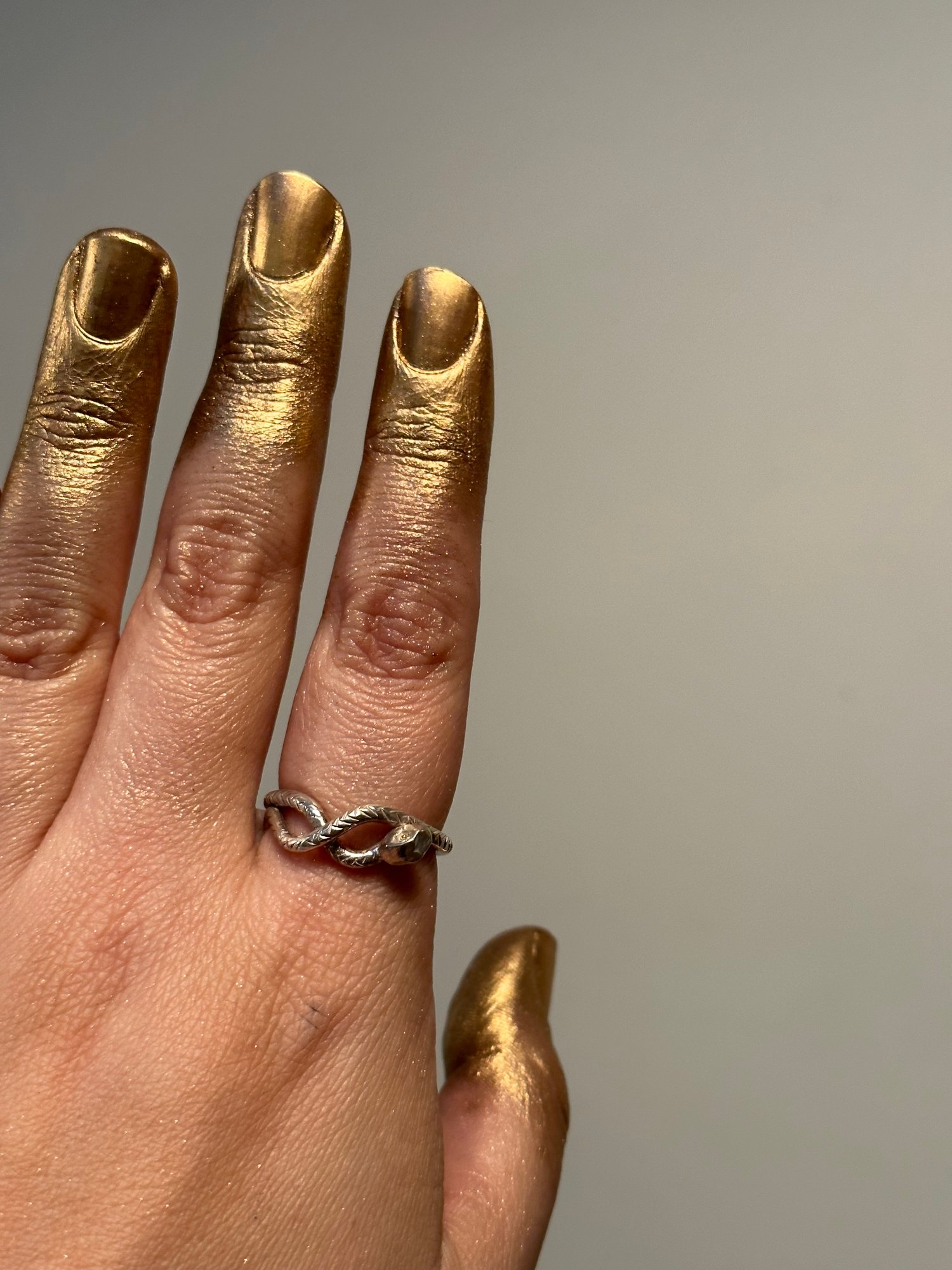 Image of Gold eyed snake ring 