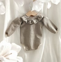 Image 1 of Newborn bodysuit for.phpto shoots |Martella | neutral brown | dots