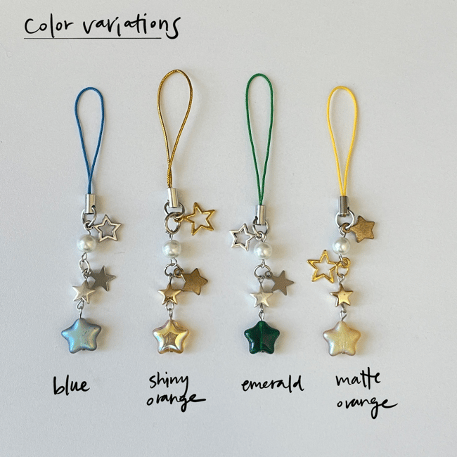 glass star phone/bag charm