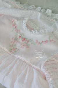 Image 1 of Size 4 Pink Swiss Dot & Hand Embroidered Dress