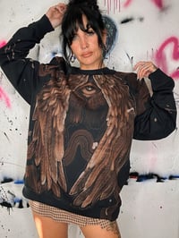 Image 3 of “MOVING THROUGH DIMENTIONS” CUSTOM BLEACH PAINTED PULLOVER SWEATSHIRT LARGE