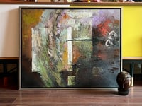 Image 1 of Large Textured Oil Abstract on Canvas