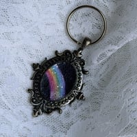 Hand Painted Keychain ~ Rainbow Road