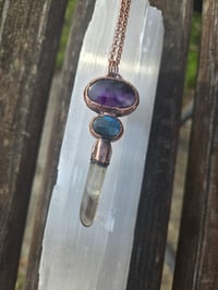 Image 1 of Electroformed Trapiche Amethyst, Labradorite and Smoky Citrine necklace
