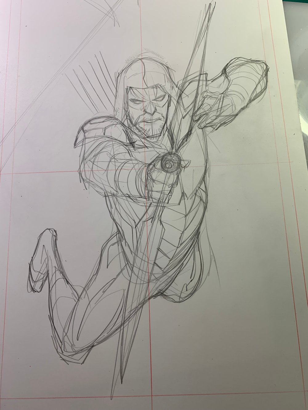 Image of GREEN ARROW #1 DAWN OF DC EPIC CHASE COVER - original art