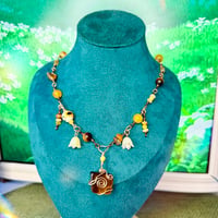 Image 1 of "Sunflower Glow" Sunflower Tiger Eye Wire Wrapped Necklace