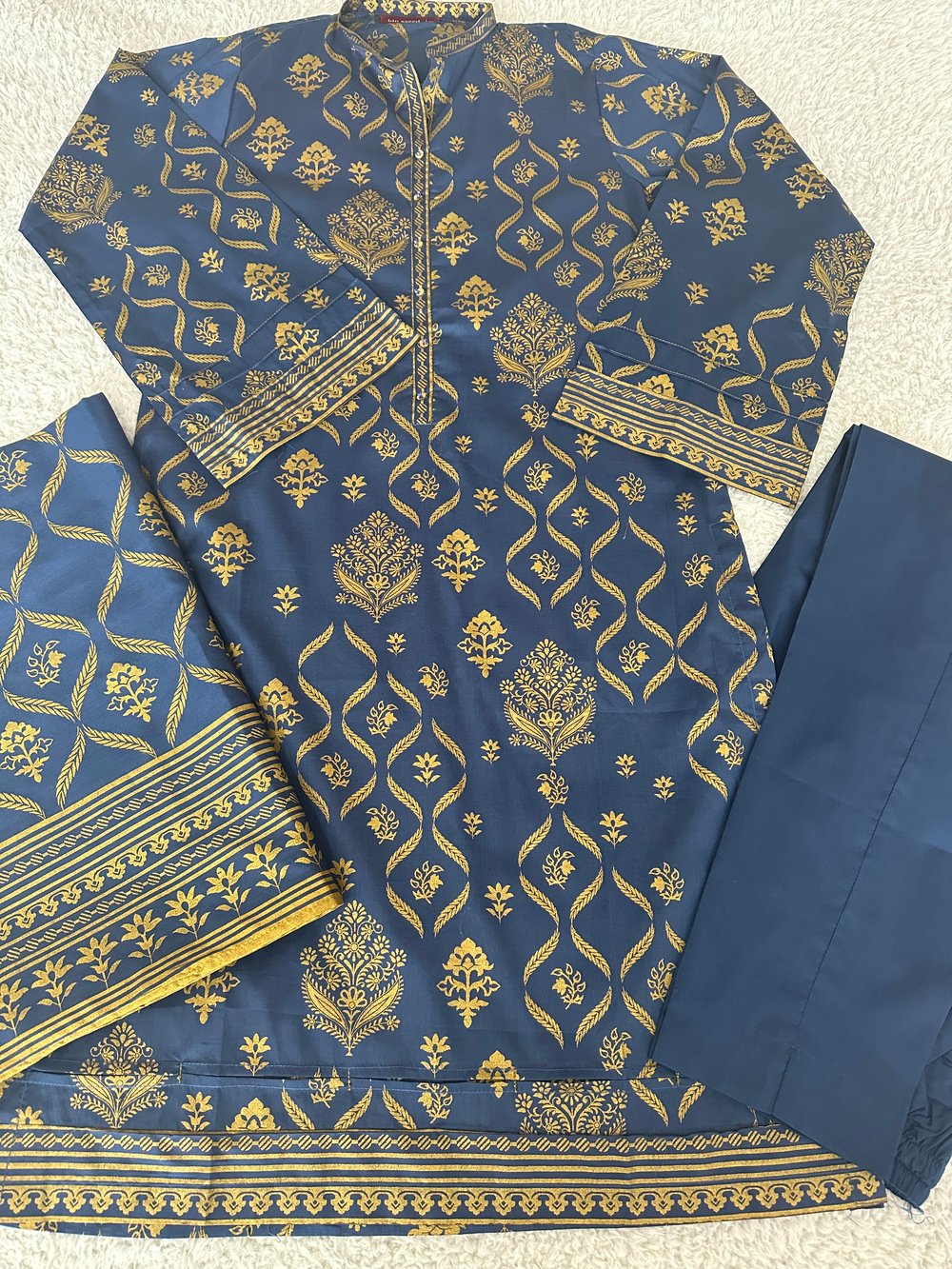Blue gold print