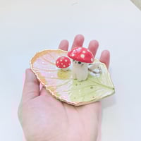 Image 3 of Glow in dark mushroom cat jewelry dish