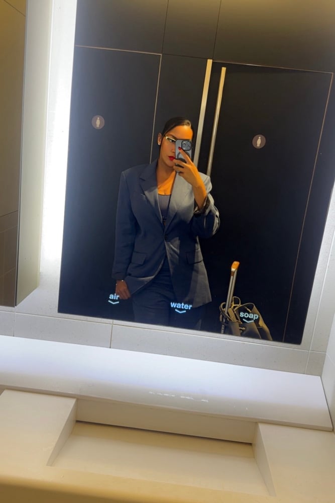 Image of ZARA NAVY BLUE CASUAL FITTING PANT SUIT (XL)