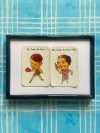Image 7 of Mr and Mrs, couples cards, from the 'Old Maid' card game c1920s, framed vintage cards