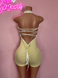 Image 2 of Stripe Romper- yellow