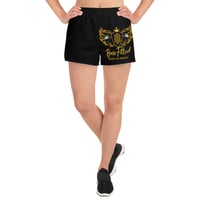 Image 1 of BOSSFITTED Black and Yellow Women's Athletic Short Shorts