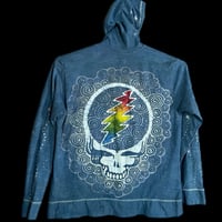 Image 2 of large Ladies Lightweight Hoodie blue