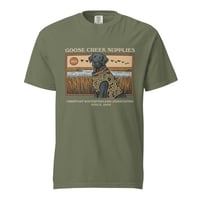 Image 4 of Christian Waterfowlers Raise Goose Creek Supplies Black Lab Unisex garment-dyed heavyweight t-shirt