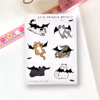 Bat Cats Glossy Vinyl Sticker Sheet